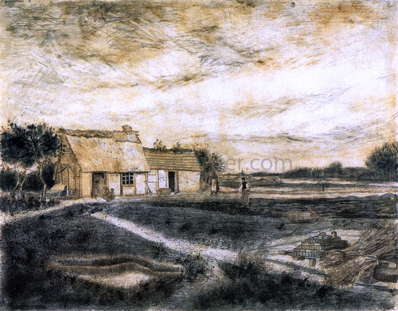  Vincent Van Gogh The Barn with Moss-Covered Roof - Art Print