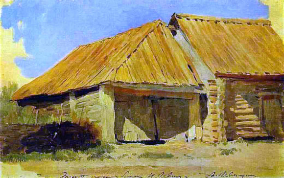  Isaac Ilich Levitan Barns, Study - Art Print