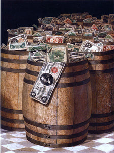  Victor Dubreuil Barrels of Money - Art Print