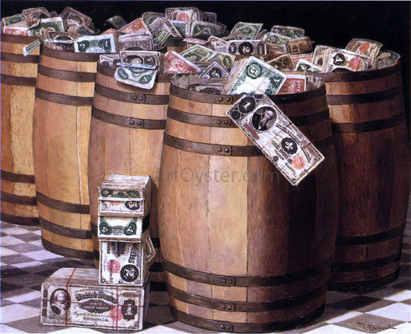  Victor Dubreuil Barrels on Money - Art Print