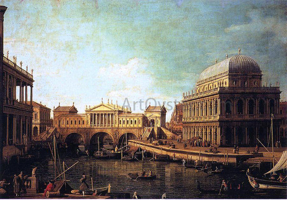  Canaletto Basilica di Vecenza and the Ponte de Rialto - Art Print