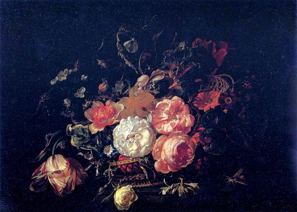  Rachel Ruysch Basket of Flowers - Art Print