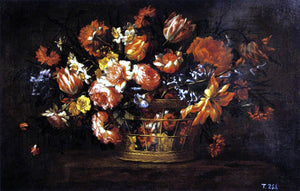  Bartolome Perez Basket of Flowers - Art Print