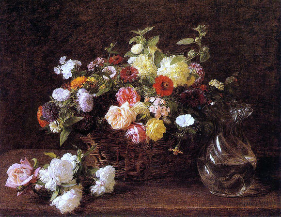  Henri Fantin-Latour Basket of Flowers - Art Print