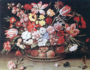  Jacques Linard Basket of Flowers - Art Print