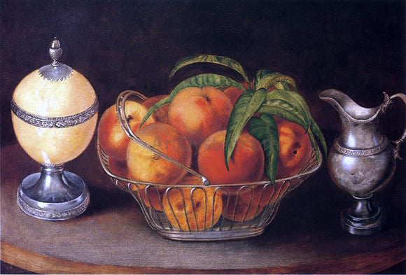  Rubens Peale Basket of Peaches with Ostrich Egg and Cream Pitcher - Art Print