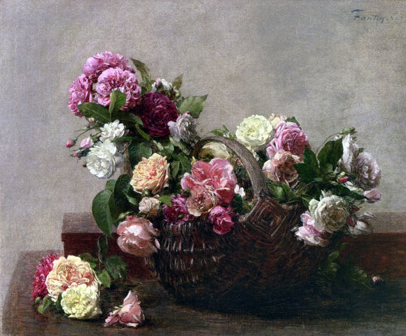  Henri Fantin-Latour Basket of Roses - Art Print