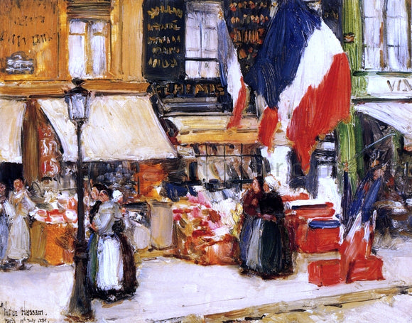  Frederick Childe Hassam Bastille Day, Boulevard Rochechouart, Paris - Art Print