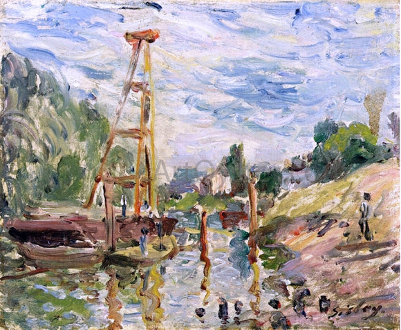  Alfred Sisley Bateau de Charge sur le Loing - Art Print