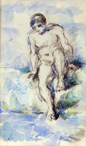  Paul Cezanne Bather Entering the Water - Art Print
