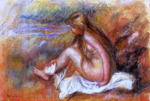  Pierre Auguste Renoir Bather Seated by the Sea - Art Print