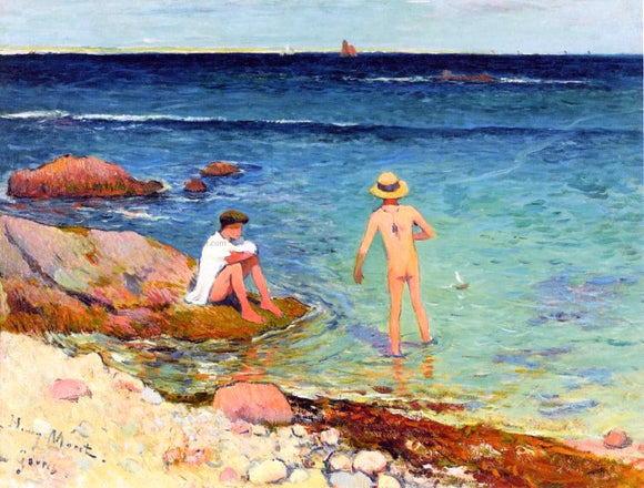  Henri Moret Bathers at Gavres - Art Print