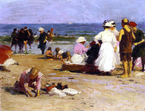  Edward Potthast Bathers in the Surf - Art Print
