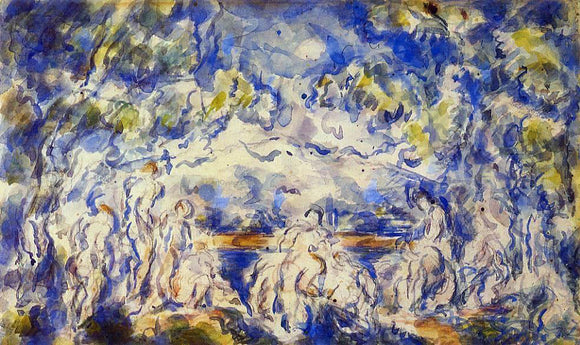  Paul Cezanne Bathers, Mont-Sainte-Victoire in the Background - Art Print
