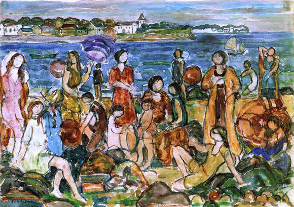  Maurice Prendergast Bathers, New England - Art Print