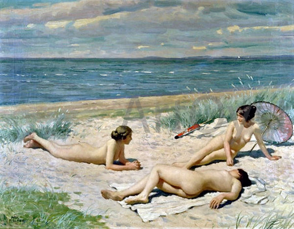  Paul-Gustave Fischer Bathers on a Beach - Art Print