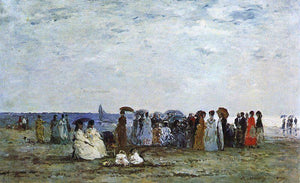  Eugene-Louis Boudin Bathers on the Beach at Trouville - Art Print