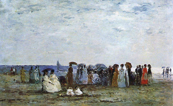  Eugene-Louis Boudin Bathers on the Beach at Trouville - Art Print