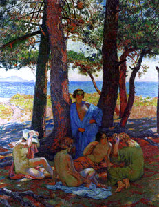  Theo Van Rysselberghe Bathers Under the Pines by the Sea - Art Print