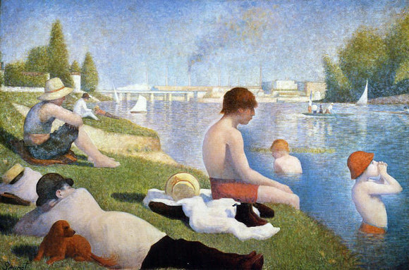  Georges Seurat Bathing at Asnieres - Art Print