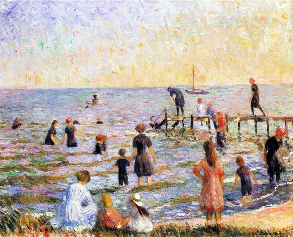  William James Glackens Bathing at Bellport, Long Island - Art Print
