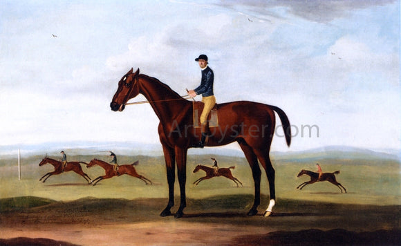  Francis Sartorius Bay Melton with Jockey Up, Bay Melton Beating King Herod, Turf and Ascham in a Sweepstake Race Beyond - Art Print