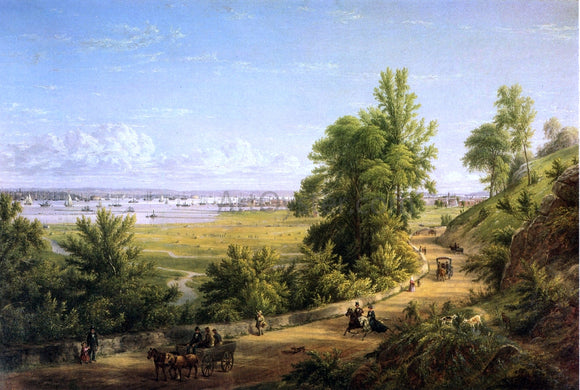 William Rickarby Miller Bay of New York from the Heights of Hoboken - Art Print