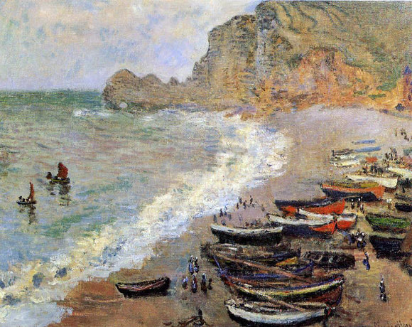  Claude Oscar Monet Beach at Etretat - Art Print