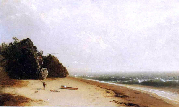  John Frederick Kensett Beach at Newport - Art Print