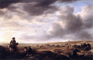  Simon De Vlieger Beach near Scheveningen with Fish-Sellers - Art Print