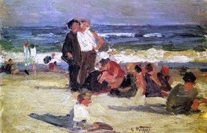  Edward Potthast Beach Scene - Art Print