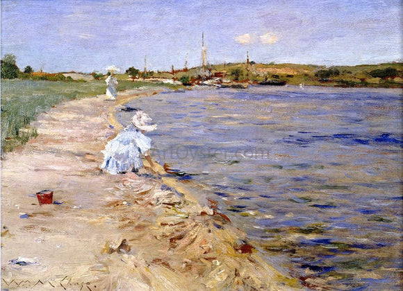  William Merritt Chase Beach Scene - Morning at Canoe Place - Art Print