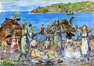  Maurice Prendergast Beach Scene, New England - Art Print