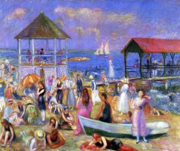  William James Glackens A Beach Scene, New London - Art Print