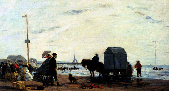  Eugene-Louis Boudin Beach Scene, Trouville - Art Print