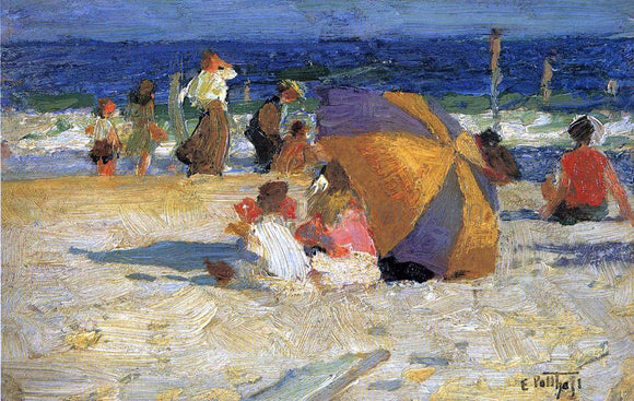  Edward Potthast Beach Umbrella - Art Print