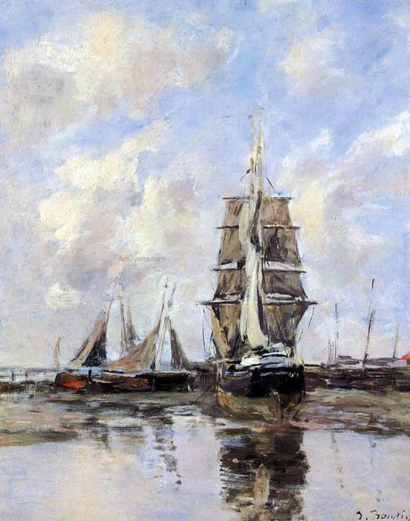  Eugene-Louis Boudin Beached Boats - Art Print