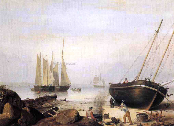  Fitz Hugh Lane Beached for Repairs - Art Print