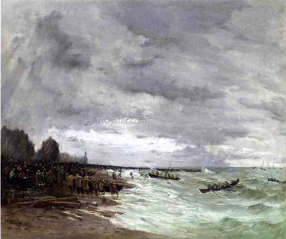  Frank Myers Boggs Beaching the Boats at Grandcamps, Normandy - Art Print