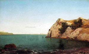  John Frederick Kensett Beacon Rock, Newport Harbor - Art Print