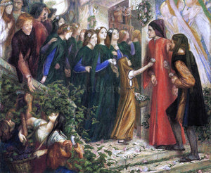  Dante Gabriel Rossetti Beatrice, Meeting Dante at a Wedding Feast, Denies him her Salutation - Art Print
