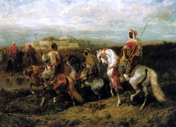  Adolf Schreyer Bedouins Approaching a City - Art Print