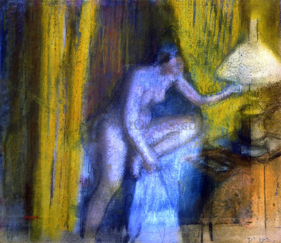  Edgar Degas Bedtime (also known as Woman Extinguishing Her Lamp) - Art Print
