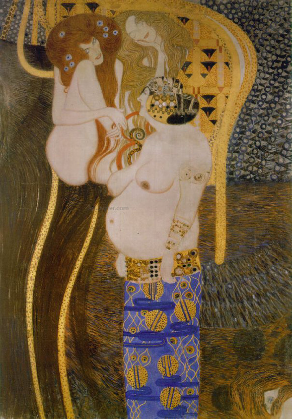  Gustav Klimt A Beethovan Frieze Detail - Art Print