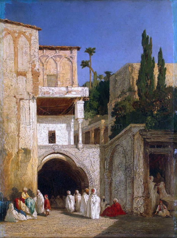  Alexandre Gabriel Decamps Before a Mosque - Art Print