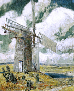 Frederick Childe Hassam Bending Sail on the Old Mill - Art Print