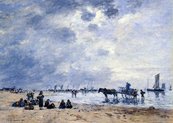  Eugene-Louis Boudin Berck, the Arrival of the Fishing Boats - Art Print