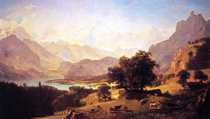  Albert Bierstadt Bernese Alps, as Seen near Kusmach - Art Print