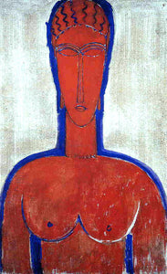  Amedeo Modigliani Big Red Buste (also known as loopold II) - Art Print