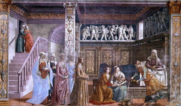  Domenico Ghirlandaio Birth of Mary - Art Print